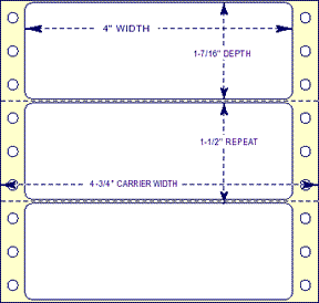 4" X 1 7/16" Pin Feed Labels (EDP)